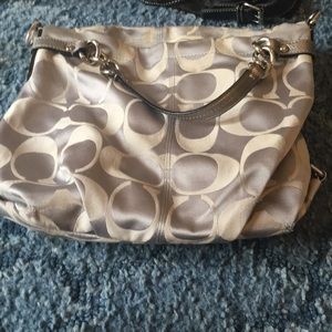 Silver coach purse